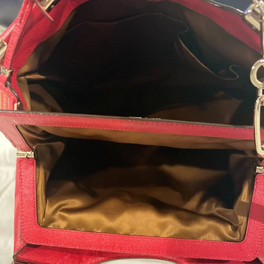 Authentic Coach Madison Cherry/ Red Satchel/Shoulder Bag - Picture 6 of 14